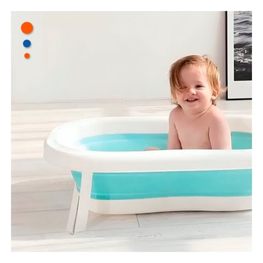 BAÑERA RYBIU HO29550 VERDE PLEGABLE RESISTENTE BEBES