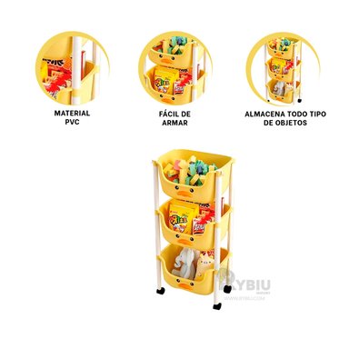 ESTANTE RYBIU HO29672 AMARILLO FUNCIONAL CON NIVELES + REGALO AGENDITA
