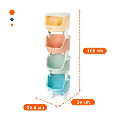 ESTANTE INFANTIL RYBIU HO29668 MULTICOLOR HOGAR + POST-IT ADHESIVOS - 4