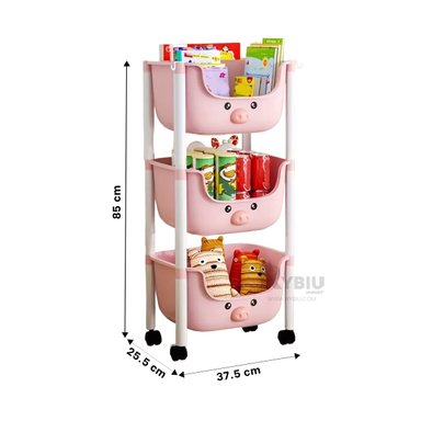 ORGANIZADOR RYBIU HO29673 ROSADO UTIL 3 NIVELES + PAPEL REGALO - 5