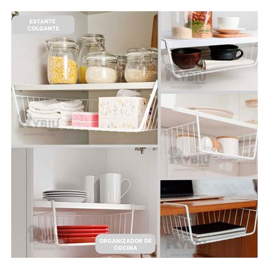 CANASTA RYBIU L-0957 METAL BLANCO PRACTICA + GIFT STICKERS