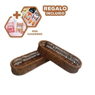 CANASTA RYBIU HO30194 MARRÓN ARTESANAL ELEGANTE + GIFT MINIAGENDA