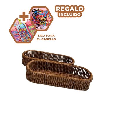 BANDEJA RYBIU HO30194 MARRÓN AZAFATE FUNCIONAL + REGALO LIGAS PEINAR