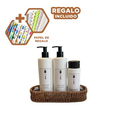 CESTA RYBIU HO30194 MARRÓN UTENSILIOS TEJIDO + PAPEL REGALO
