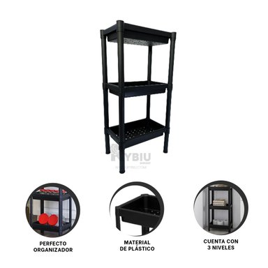 REPISA RYBIU HO29700 NEGRO PLASTICO 3 NIVELES + REGALO STICKERS