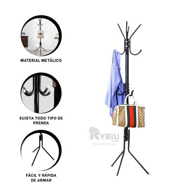 GANCHO PIE METAL HO30010 CON ESTILO 175X45 NEGRO + BANDERITAS ADHESIVAS - 1