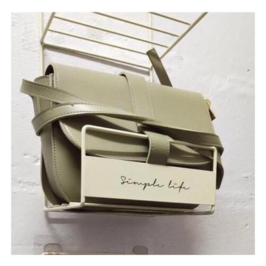 SOPORTE MULTIUSO PARA CARTERAS BLANCO 45X17X19CM ACERO CARBONATO PRO Y+LIGAS REGALO