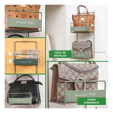 SOPORTE DE CARTERAS VERDE 2 NIVELES 45X17X19CM USO DIARIO PLUS Y+POST IT