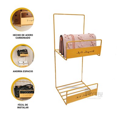 ESTANTE PRACTICO PARA MOCHILAS EN AMARILLO Y+REGALO AGENDITA