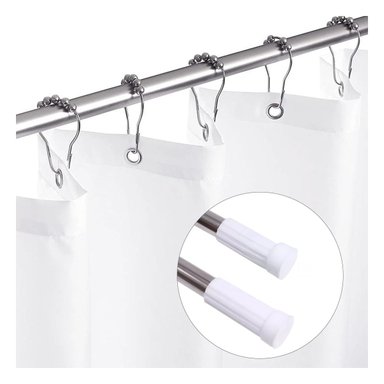 SET BARRA CORTINA RYBIU HO30833 GRIS PLOMO TUBERIA UTIL 70 CM 1.20M + ENVOLTORIO REGALO