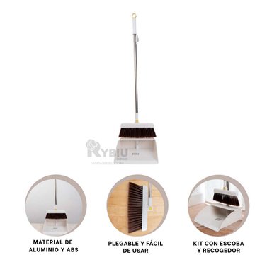 ESCOBILLA RYBIU HIGIENICO Y RECOGEDOR BLANCO + REGALO AGENDITA - 2