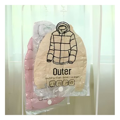 BOLSA PROTECTORA AL VACIO PARA ROPAS Y SACOS COLGANTES TRANSPARENTE Y+LIGAS REGALO