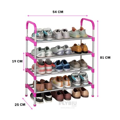 ZAPATERA RYBIU HO29605 ROSADO VERSATIL Y MODERNO 4 N + PAPEL REGALO - 5