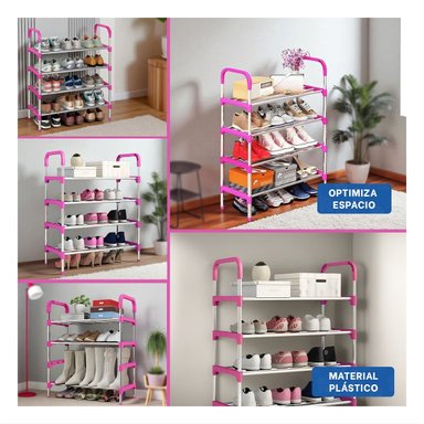 ESTANTE RYBIU HO29605 ROSADO ESTABLE CALZADO 4 N + LIGAS REGALO - 5