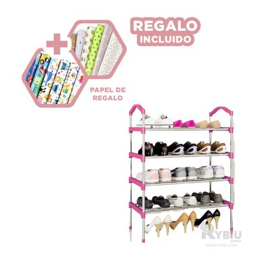 ZAPATERA RYBIU HO29602 PORTAZAPATOS ESPACIOSO Y PRACTICO 5 N + GIFT STICKERS ROSADO