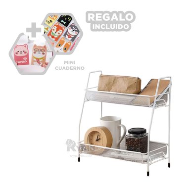 ORGANIZADOR PRACTICO 2 NIVELES BLANCO Y+ENVOLTORIO DE REGALO