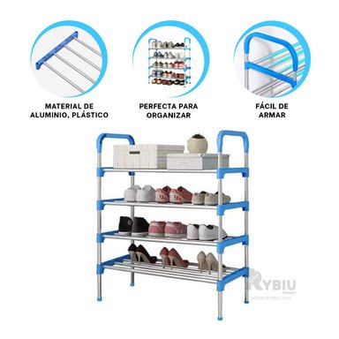 ESTANTE SEGURO CON 4 N CELESTE Y+REGALO LIGAS PARA PEINAR