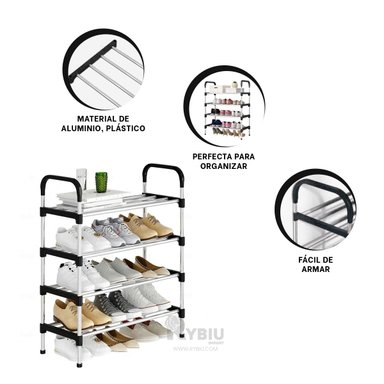 PORTAZAPATOS RYBIU HO29603 NEGRO EFICAZ Y PRACTICO 4 N + GIFT STICKERS - 4