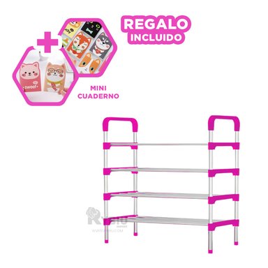 ORGANIZADOR RYBIU HO29605 ROSADO RESISTENTE 4 NIVELES + GIFT STICKERS