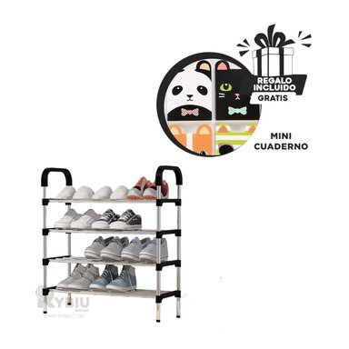 PORTAZAPATOS RYBIU HO29603 NEGRO PLASTICO CON 4 N + REGALO STICKERS