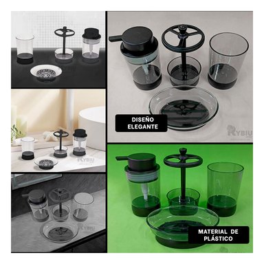 JUEGO PARA DUCHAS RYBIU HO30199 4 PIEZAS NEGRO + REGALO LIGAS PARA PEINAR
