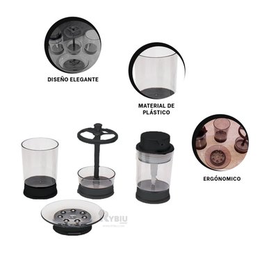 LINEA INNOVADORA PARA BAÑERAS RYBIU HO30199 4 PIEZAS EN NEGRO + REGALO STICKERS