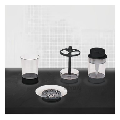 JUEGO PRACTICO PARA BAÑO RYBIU HO30199 4 PIEZAS NEGRO + BANDERITAS ADHESIVAS