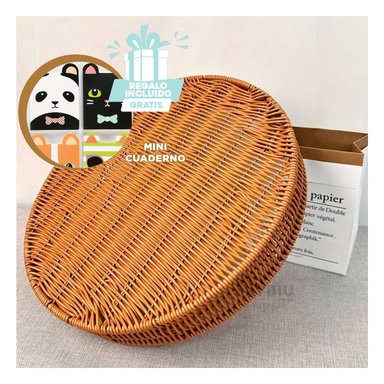 SET PLATO RYBIU HO30198 CESTA FRUTAS MARRON + GIFT MINIAGENDA