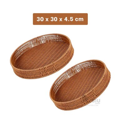 BANDEJA RYBIU HO30197 MARRÓN AZAFATE 30 CENTIMETROS + BANDERITAS ADHESIVAS