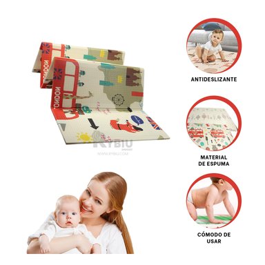 TAPETE RYBIU HO30719 200 X 180 CM INFANTIL PARA JUEGOS EN MULTICOLOR + REGALO LIGAS PARA PEINAR