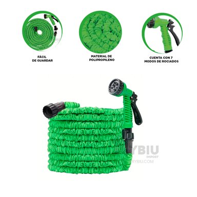 MANGUERA RYBIU HO30303 TUBO JARDINERIA VERDE 22 M + ENVOLTORIO REGALO