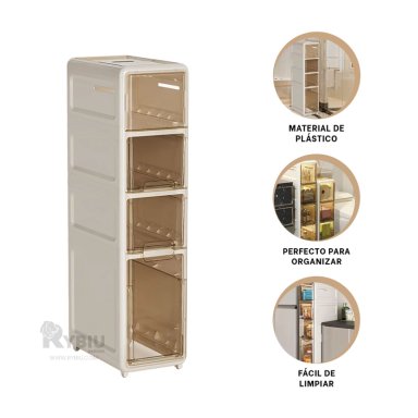 CLOSET MOVIBLE DE 4 NIVELES BLANCO Y+BANDERITAS ADHESIVAS