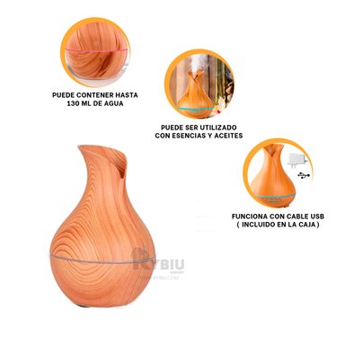 DIFUSOR RYBIU HO30729 MADERA CLARA MAQUINA + BANDERITAS ADHESIVAS - 4