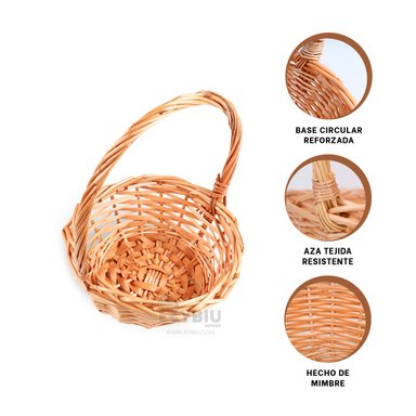 SET CESTA RYBIU HO32326 MIMBRE MARRON MULTIUSOS ASA + GIFT STICKERS