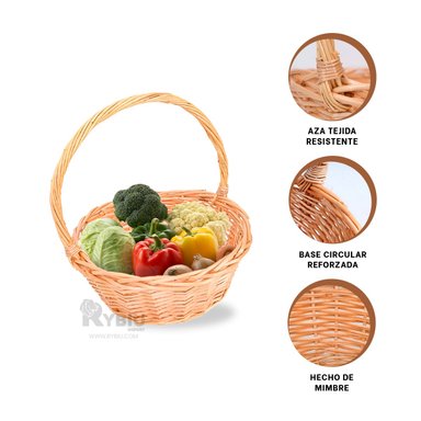 SET CESTA RYBIU HO32327 MIMBRE MARRON MULTIUSOS ASA + GIFT STICKERS