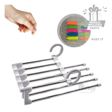 SET PERCHERO RYBIU HO30796 COLGADOR COMPATIBLE NOVEDOSO BLANCO + BANDERITAS ADHESIVAS