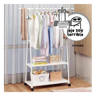 SET PERCHERO RYBIU HO30802 ORGANIZADOR PRENDAS BLANCO + REGALO STICKERS