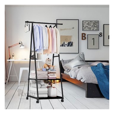 SET PERCHERO RYBIU HO30803 COLGADOR PRACTICO COMPATIBLE METAL NEGRO + BANDERITAS ADHESIVAS