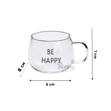 VASO RYBIU PRACTICO 350ML BE HAPPY + LIGAS DE REGALO CO29909