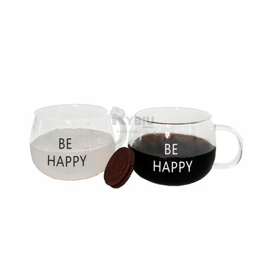 TAZON RYBIU CON LETRAS 350ML BE HAPPY + ENVOLTORIO DE REGALO CO29909