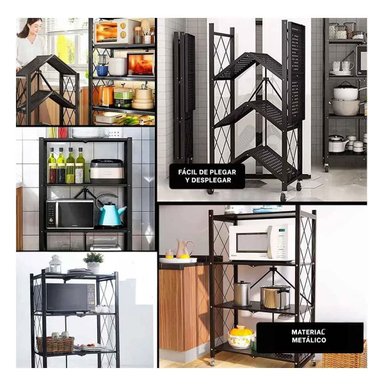 ESTANTERÍA RYBIU HO30749 NEGRO FUNCIONAL + POST-IT ADHESIVOS