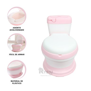 INODORO RYBIU HO30754 ASIENTO IDONEO BEBE + REGALO LIGAS PEINAR ROSADO