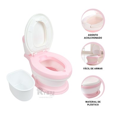 INODORO RYBIU HO30754 ASIENTO IDONEO BEBE + REGALO LIGAS PEINAR ROSADO - 4