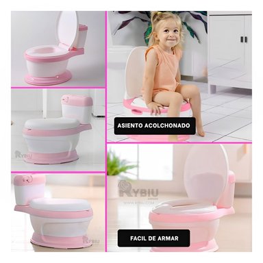 INODORO RYBIU HO30754 BACIN FUNCIONAL BAÑO + GIFT STICKERS ROSADO