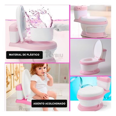 INODORO RYBIU HO30754 BACIN FUNCIONAL BAÑO + GIFT STICKERS ROSADO - 4
