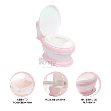INODORO RYBIU HO30754 ASIENTO MODERNO + BANDERITAS ADHESIVAS ROSADO - 2