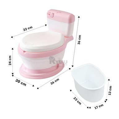 INODORO RYBIU HO30754 BACIN PORTATIL + REGALO STICKERS ROSADO - 5