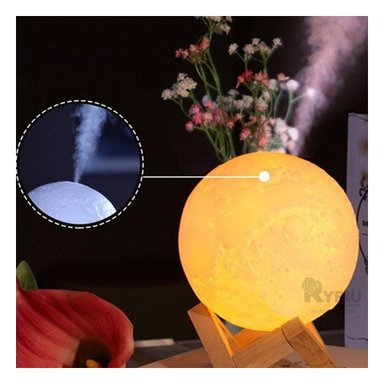 DIFUSOR RYBIU HO30753 TRANSPARENTE HUMIDIFICADOR ESTETICO FORMA LUNA + PAPEL REGALO