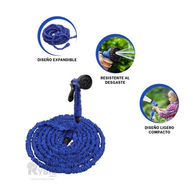 MANGUERA RYBIU HO30767 TUBO AJUSTABLE MODERNO AZUL 30 M + GIFT STICKERS