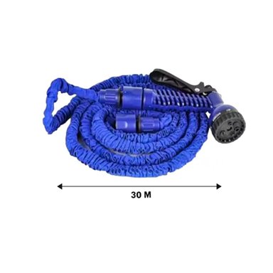 MANGUERA RYBIU HO30767 MANGUERILLA RESISTENTE AZUL 30 M + LIGAS REGALO - 4